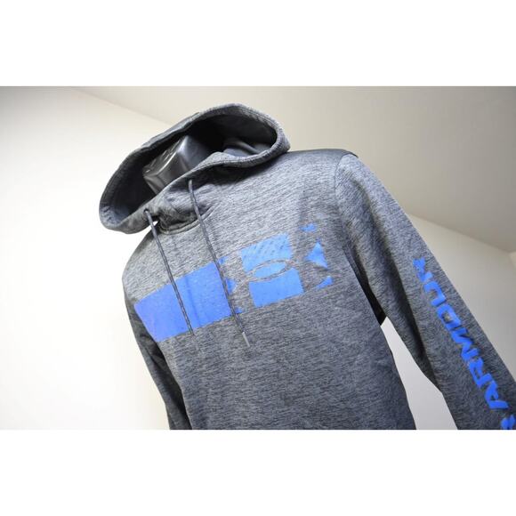 Under Armour Hoodie ColdGear Gray Pull Over Athletic Sweatshirt Mens Sz Small - Picture 1 of 10